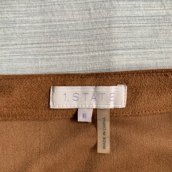 1. State Nordstrom Suede Zipper Tulip Skirt - Picture 5 of 7